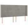 Kopfteil mit hellgrauen Samtohren 203x16x118/128 cm von , Kopf- und Fußteile - Ref: Foro24-3119786, Preis: 103,77 €, Rabatt: %