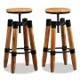 Taburetes de cocina 2 unidades madera maciza de mango de vidaXL, Taburetes de cocina - Ref: Foro24-244589, Precio: 269,03 €, ...