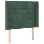 Headboard with dark green velvet ears 93x16x118/128 cm by , Headboards and footboards - Ref: Foro24-3119759, Price: 84,65 €, ...