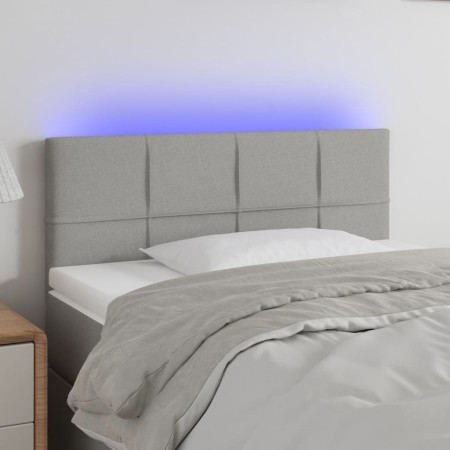 Hellgraues Stoffkopfteil mit LED 90x5x78/88 cm von , Kopf- und Fußteile - Ref: Foro24-3121594, Preis: 44,07 €, Rabatt: %