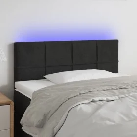 Kopfteil aus schwarzem Samt mit LED 90x5x78/88 cm von , Kopf- und Fußteile - Ref: Foro24-3121650, Preis: 47,47 €, Rabatt: %