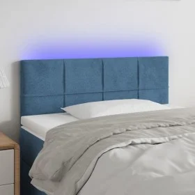 LED-Kopfteil aus dunkelblauem Samt, 90 x 5 x 78/88 cm von , Kopf- und Fußteile - Ref: Foro24-3121652, Preis: 54,81 €, Rabatt: %