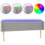 Hellgraues Stoffkopfteil mit LED 183x16x78/88 cm von , Kopf- und Fußteile - Ref: Foro24-3123390, Preis: 74,68 €, Rabatt: %