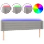 Light gray fabric headboard with LED 183x16x78/88 cm by , Headboards and footboards - Ref: Foro24-3123390, Price: 76,70 €, Di...