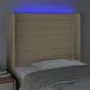 Kopfteil aus cremefarbenem Stoff mit LED 103x16x118/128 cm von , Kopf- und Fußteile - Ref: Foro24-3124183, Preis: 92,94 €, Ra...