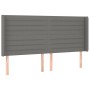 Dunkelgraues Stoffkopfteil mit LED 203x16x118/128 cm von , Kopf- und Fußteile - Ref: Foro24-3124211, Preis: 129,13 €, Rabatt: %