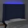 Kopfteil aus blauem Stoff mit LED 93x16x118/128 cm von , Kopf- und Fußteile - Ref: Foro24-3124176, Preis: 81,19 €, Rabatt: %