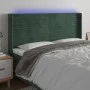 LED-Kopfteil aus dunkelgrünem Samt, 183 x 16 x 118/128 cm von , Kopf- und Fußteile - Ref: Foro24-3124251, Preis: 144,99 €, Ra...
