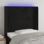 Kopfteil aus schwarzem Samt mit LED 103x16x118/128 cm von , Kopf- und Fußteile - Ref: Foro24-3124232, Preis: 67,95 €, Rabatt: %
