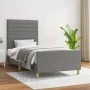 Bed frame with headboard in dark gray fabric 90x200 cm by , Beds and slatted bases - Ref: Foro24-3125107, Price: 131,83 €, Di...