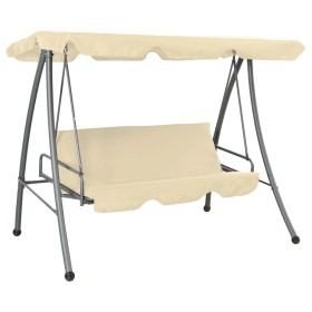 Outdoor swing bench with white sand canopy by vidaXL, Garden rockers - Ref: Foro24-43237, Price: 195,77 €, Discount: %