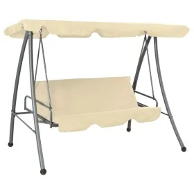 Outdoor swing bench with white sand canopy by vidaXL, Garden rockers - Ref: Foro24-43237, Price: 204,08 €, Discount: %