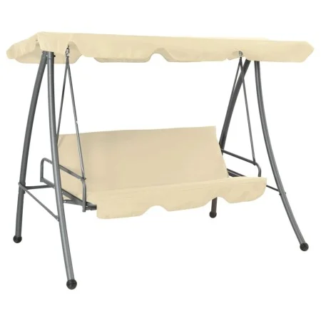 Banco columpio de exterior con dosel blanco arena de vidaXL, Balancines de jardín - Ref: Foro24-43237, Precio: 204,08 €, Desc...