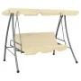 Banco columpio de exterior con dosel blanco arena de vidaXL, Balancines de jardín - Ref: Foro24-43237, Precio: 204,08 €, Desc...