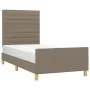 Bed frame with headboard in taupe gray fabric 100x200 cm by , Beds and slatted bases - Ref: Foro24-3125118, Price: 132,87 €, ...
