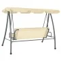 Banco columpio de exterior con dosel blanco arena de vidaXL, Balancines de jardín - Ref: Foro24-43237, Precio: 204,08 €, Desc...