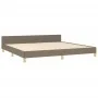 Bed frame with headboard in taupe gray fabric 200x200 cm by , Beds and slatted bases - Ref: Foro24-3125166, Price: 233,82 €, ...