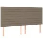 Bed frame with headboard in taupe gray fabric 200x200 cm by , Beds and slatted bases - Ref: Foro24-3125166, Price: 233,82 €, ...