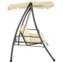 Banco columpio de exterior con dosel blanco arena de vidaXL, Balancines de jardín - Ref: Foro24-43237, Precio: 204,08 €, Desc...