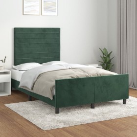Dark green velvet bed frame with headboard 120x200 cm by , Beds and slatted bases - Ref: Foro24-3125809, Price: 175,84 €, Dis...