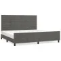 Estructura cama con cabecero terciopelo gris oscuro 200x200 cm de , Camas y somieres - Ref: Foro24-3125837, Precio: 214,29 €,...