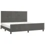 Estructura cama con cabecero terciopelo gris oscuro 200x200 cm de , Camas y somieres - Ref: Foro24-3125837, Precio: 214,29 €,...