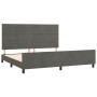 Dark gray velvet bed frame with headboard 200x200 cm by , Beds and slatted bases - Ref: Foro24-3125837, Price: 217,46 €, Disc...