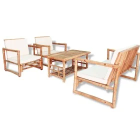 4-teiliges Gartenmöbel-Set und Bambus-Kissen von vidaXL, Gartensets - Ref: Foro24-43159, Preis: 459,56 €, Rabatt: %