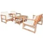 Set de muebles de jardín 4 piezas y cojines bambú by vidaXL, Garden sets - Ref: Foro24-43159, Price: 458,14 €, Discount: %