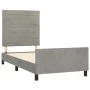Light gray velvet bed frame with headboard 100x200cm by , Beds and slatted bases - Ref: Foro24-3125800, Price: 128,78 €, Disc...