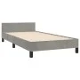 Light gray velvet bed frame with headboard 100x200cm by , Beds and slatted bases - Ref: Foro24-3125800, Price: 128,78 €, Disc...