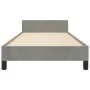 Light gray velvet bed frame with headboard 100x200cm by , Beds and slatted bases - Ref: Foro24-3125800, Price: 128,78 €, Disc...