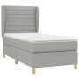 Box spring bed with light gray fabric mattress 100x200 cm by , Beds and slatted bases - Ref: Foro24-3128581, Price: 346,42 €,...