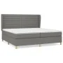 Cama box spring con colchón tela gris oscuro 200x200 cm de , Camas y somieres - Ref: Foro24-3128630, Precio: 646,25 €, Descue...