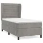 Box spring bed with light gray velvet mattress 100x200 cm by , Beds and slatted bases - Ref: Foro24-3129255, Price: 327,41 €,...