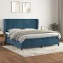 Cama box spring con colchón terciopelo azul oscuro 200x200 cm de , Camas y somieres - Ref: Foro24-3129295, Precio: 717,07 €, ...