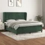 Cama box spring con colchón terciopelo verde oscuro 180x200 cm de , Camas y somieres - Ref: Foro24-3129288, Precio: 665,96 €,...