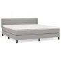 Box spring bed with light gray fabric mattress 180x200 cm by , Beds and slatted bases - Ref: Foro24-3129809, Price: 552,17 €,...