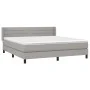 Box spring bed with light gray fabric mattress 180x200 cm by , Beds and slatted bases - Ref: Foro24-3129809, Price: 552,17 €,...