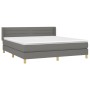 Box spring bed with dark gray fabric mattress 180x200 cm by , Beds and slatted bases - Ref: Foro24-3130370, Price: 580,47 €, ...