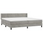 Box spring bed with light gray velvet mattress 200x200 cm by , Beds and slatted bases - Ref: Foro24-3131039, Price: 539,54 €,...