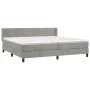 Box spring bed with light gray velvet mattress 200x200 cm by , Beds and slatted bases - Ref: Foro24-3131039, Price: 539,96 €,...