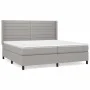 Box spring bed with light gray fabric mattress 200x200 cm by , Beds and slatted bases - Ref: Foro24-3131537, Price: 676,37 €,...