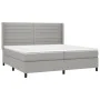 Box spring bed with light gray fabric mattress 200x200 cm by , Beds and slatted bases - Ref: Foro24-3131537, Price: 676,37 €,...