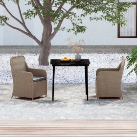 Juego de comedor de jardín 3 piezas con cojines marrón en Conjuntos de jardín | Comprar online en Foro24