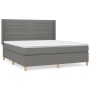 Cama box spring con colchón tela gris oscuro 180x200 cm de , Camas y somieres - Ref: Foro24-3132090, Precio: 614,23 €, Descue...
