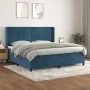 Box spring bed with dark blue velvet mattress 200x200 cm by , Beds and slatted bases - Ref: Foro24-3132763, Price: 655,05 €, ...