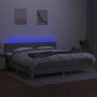 Box spring bed with fabric mattress and light gray LED 200x200 cm by , Beds and slatted bases - Ref: Foro24-3133821, Price: 5...