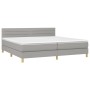 Box spring bed with fabric mattress and light gray LED 200x200 cm by , Beds and slatted bases - Ref: Foro24-3133821, Price: 5...