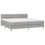 Box spring bed with fabric mattress and light gray LED 200x200 cm by , Beds and slatted bases - Ref: Foro24-3133821, Price: 5...